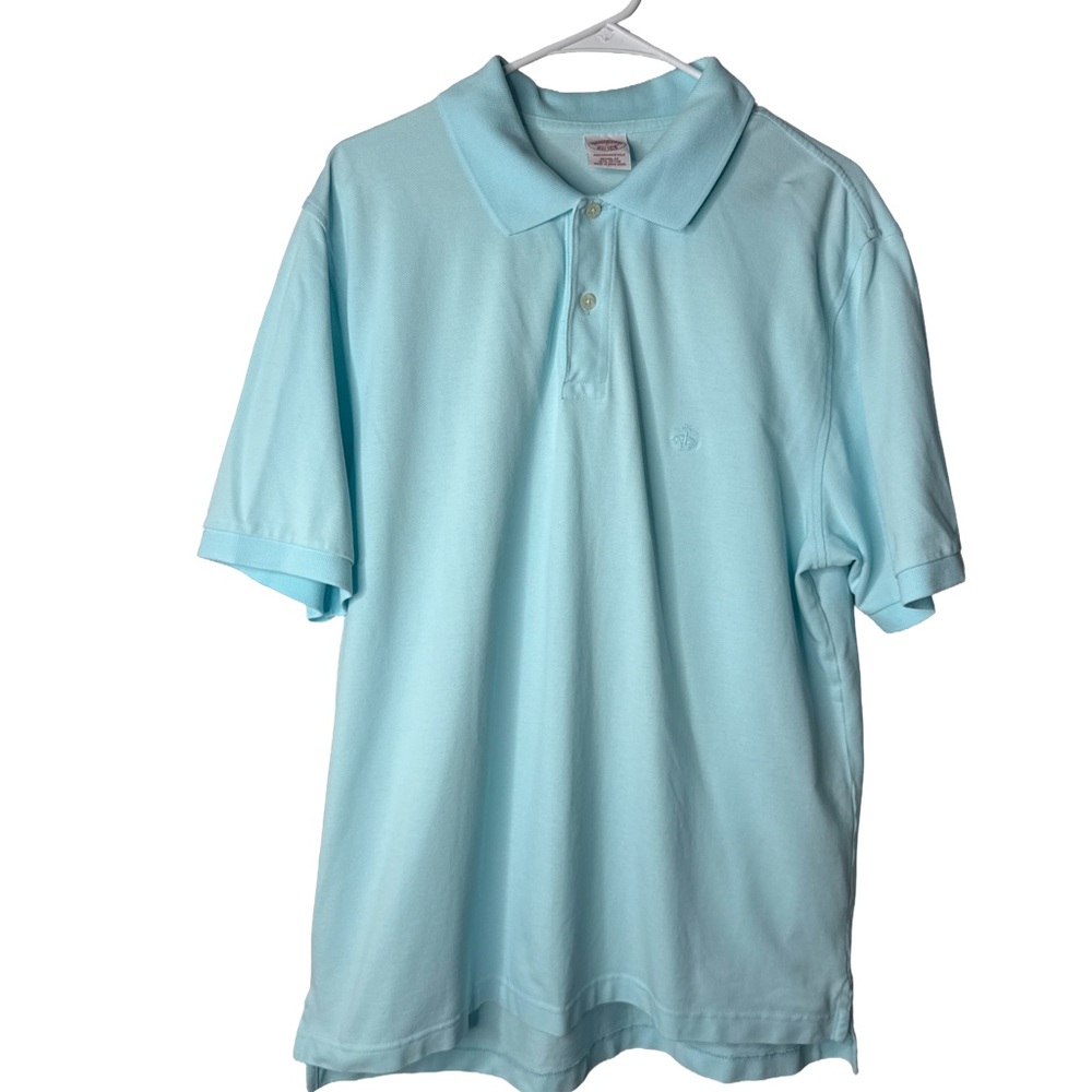 BROOKS BROTHERS Men’s Performance Polo Pale Blue Cotton Preppy Short Sleeve Top